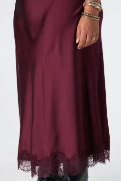 Jupe midi aspect satin