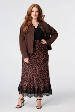 Jupe midi en satin
