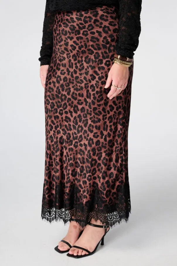 Jupe midi en satin