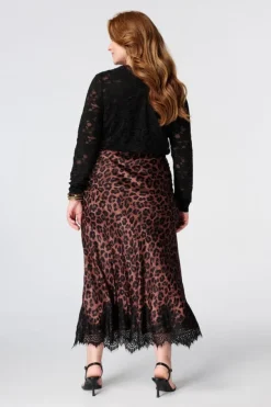 Jupe midi en satin