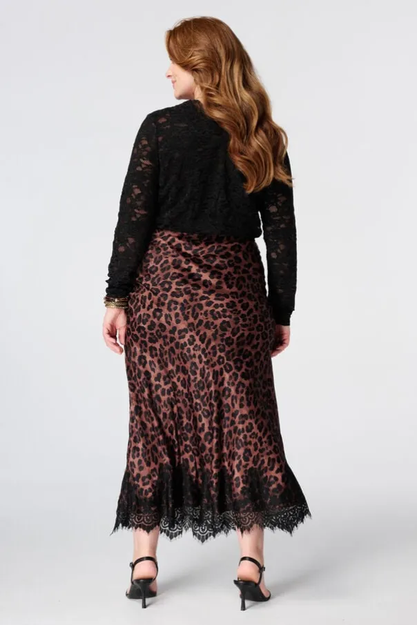 Jupe midi en satin