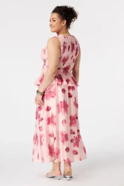 Jupe satinée à imprimé floral