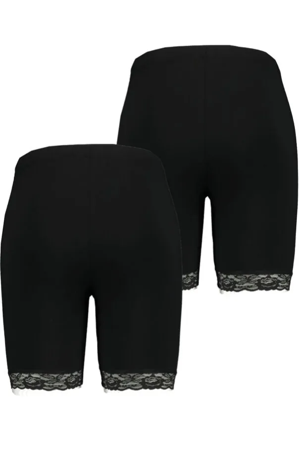 Lot de 2 Legging court à dentelle