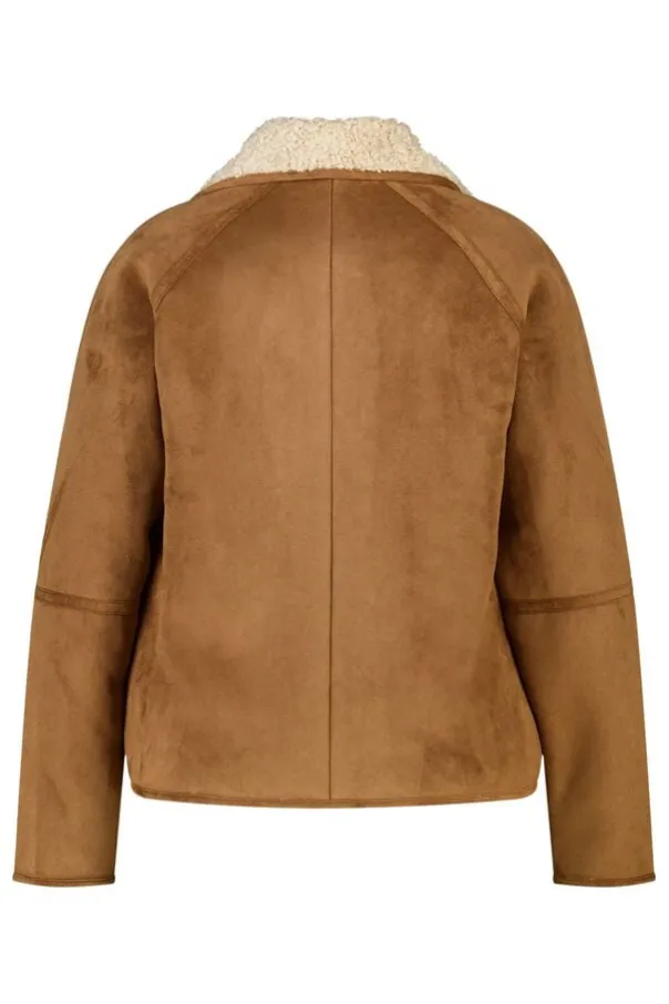 Manteau aspect suédine avec col en teddy