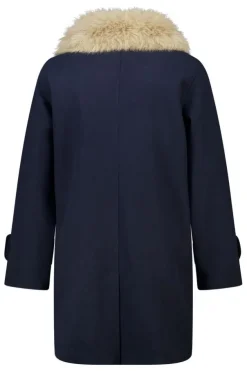 Manteau avec col en fausse fourrure