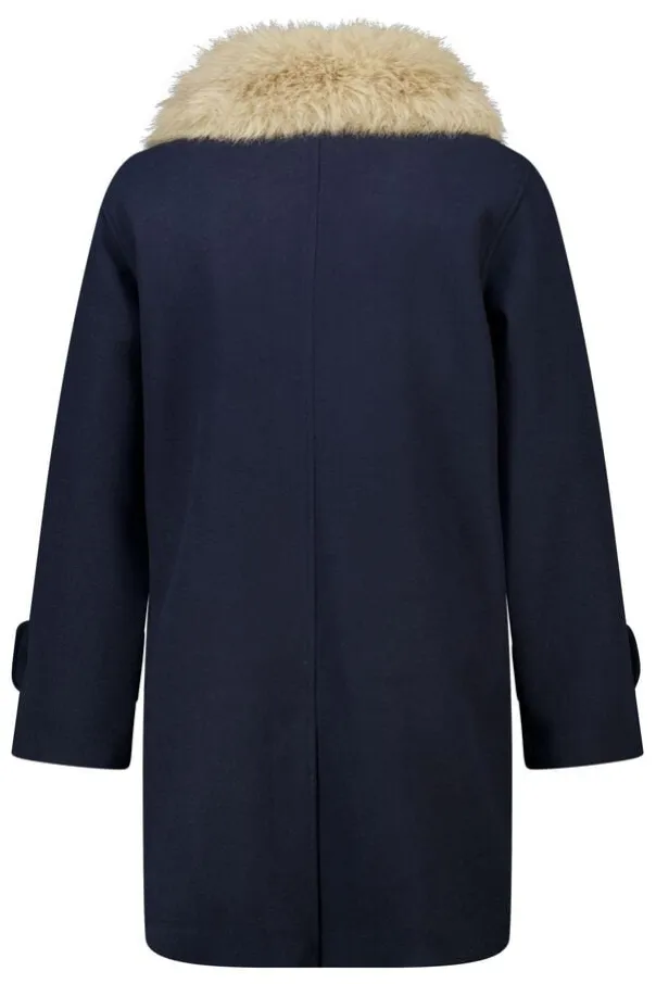 Manteau avec col en fausse fourrure