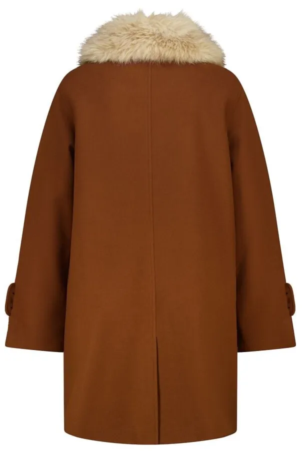 Manteau avec col en fausse fourrure
