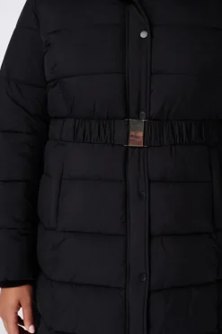 Manteau long matelassé avec capuche