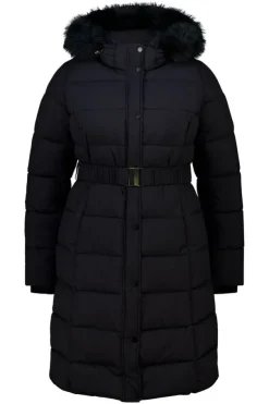 Manteau long matelassé avec capuche