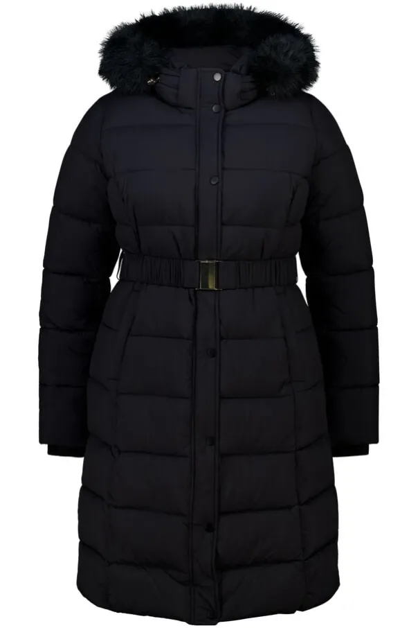Manteau long matelassé avec capuche