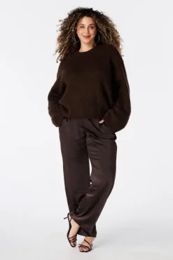 Pantalon aspect satiné