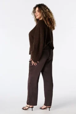 Pantalon aspect satiné