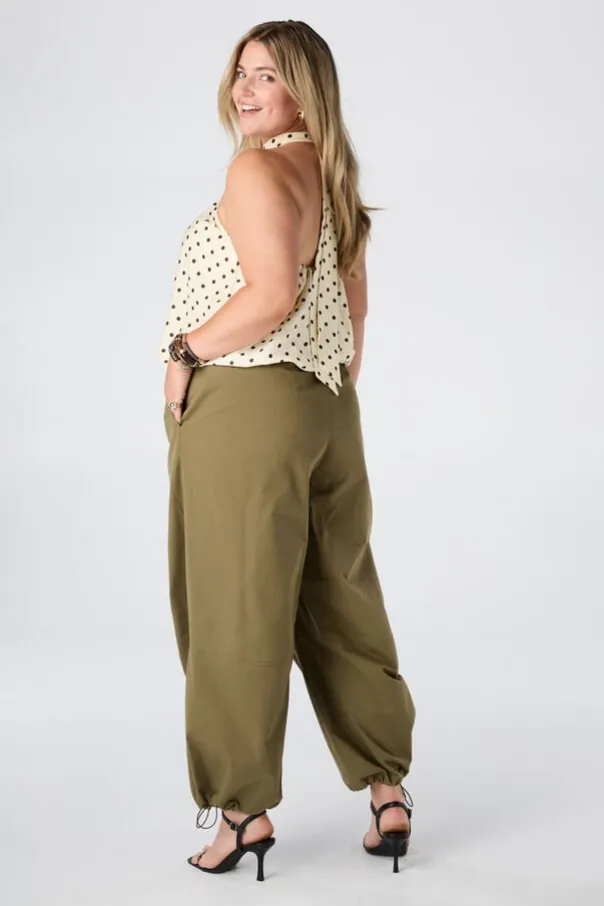 Pantalon barrel avec cordon de serrage