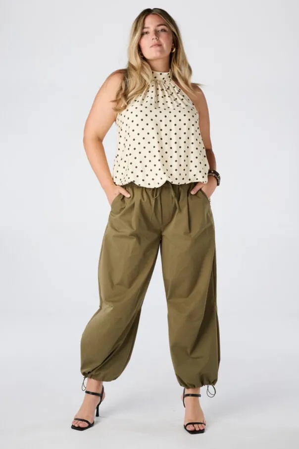 Pantalon barrel avec cordon de serrage