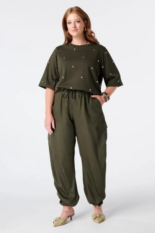 Pantalon barrel style cargo