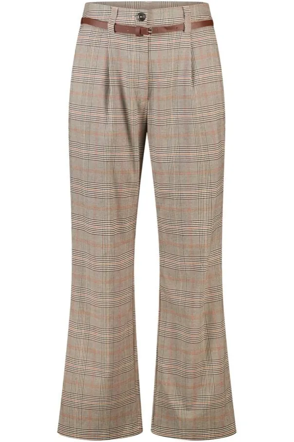 Pantalon à carreaux avec ceinture