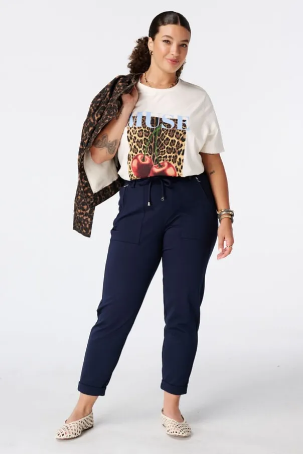 Pantalon fuselé à taille élastique