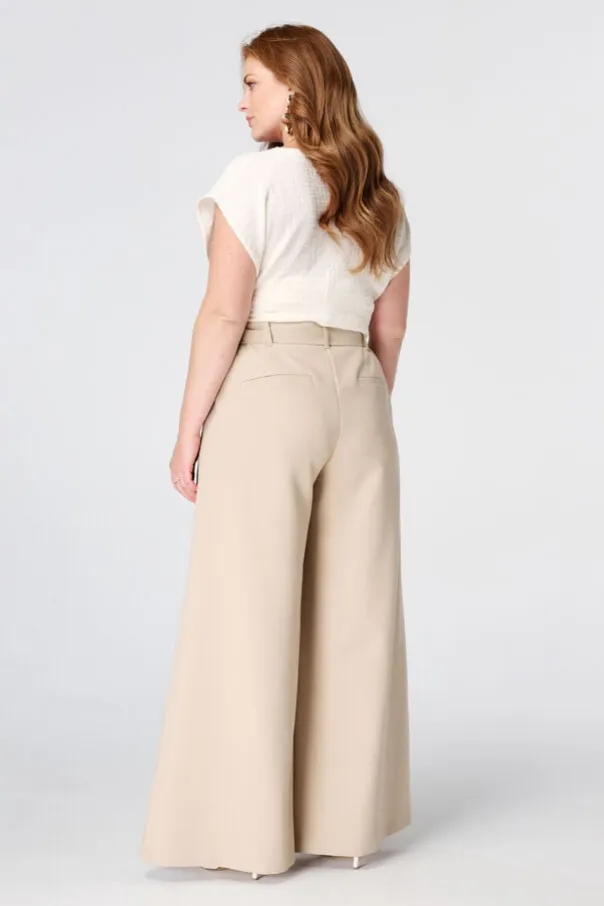 Pantalon large avec ceinture