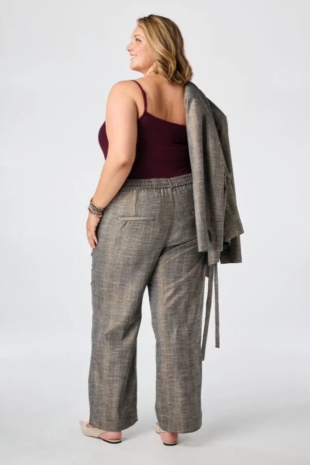 Pantalon large à carreaux