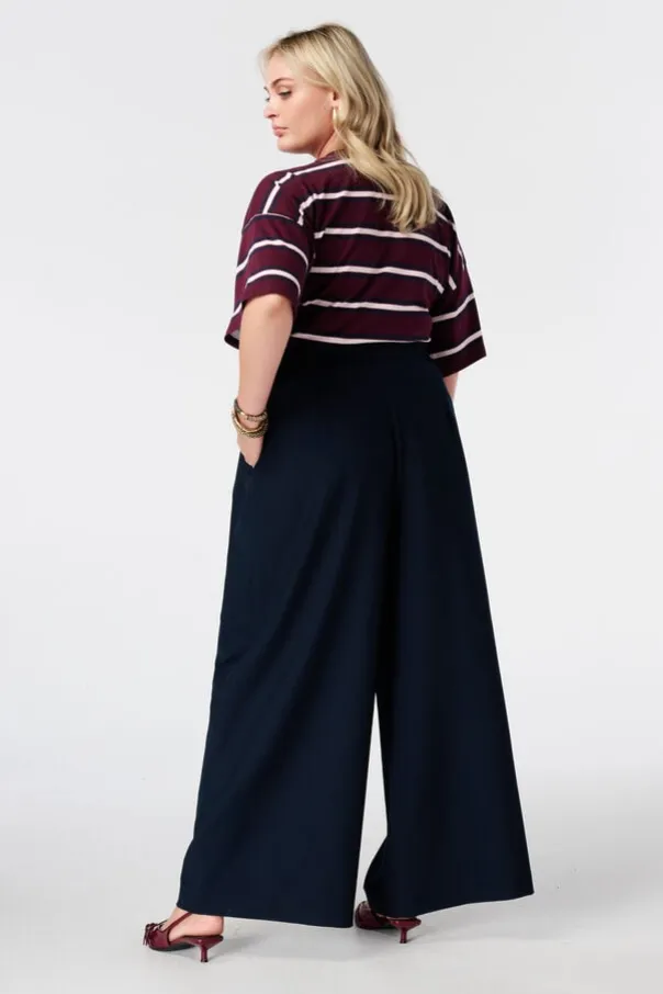 Pantalon large à plis