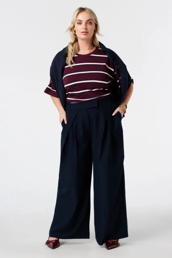 Pantalon large à plis