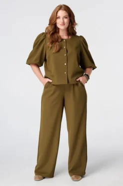 Pantalon large à rayures latérales