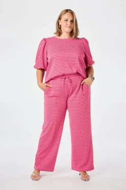 Pantalon large à taille élastique