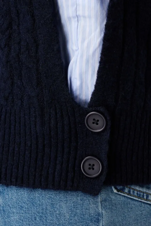 Pull avec manches de blouse contrastantes