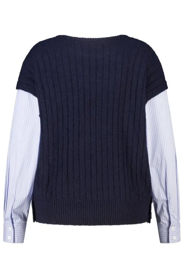 Pull avec manches de blouse contrastantes