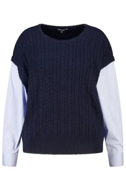 Pull avec manches de blouse contrastantes