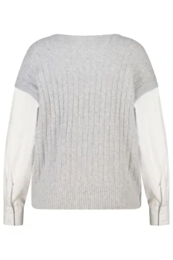 Pull avec manches de blouse contrastantes