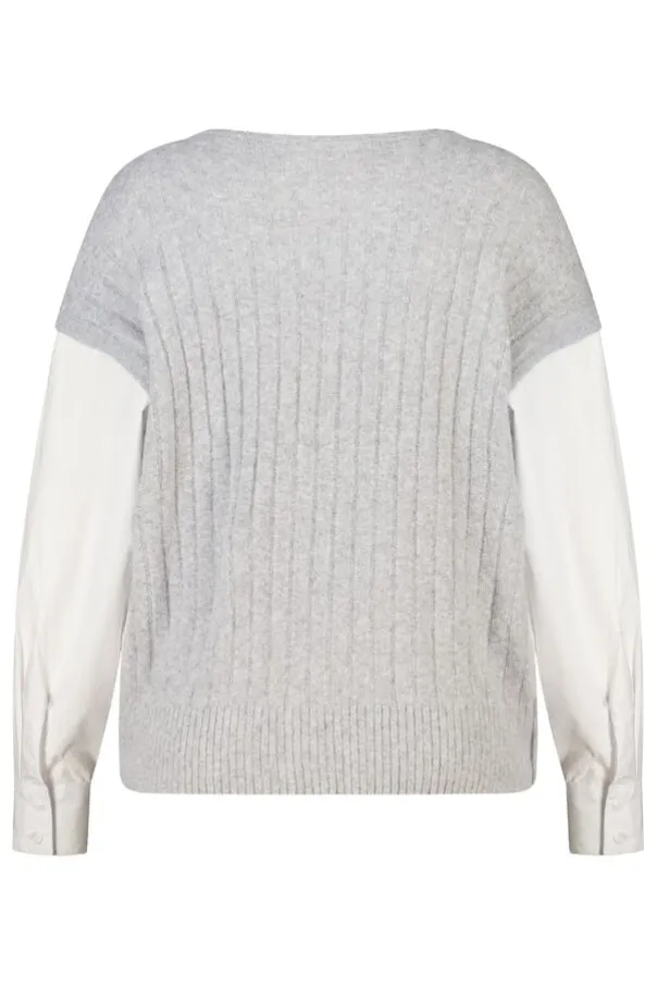 Pull avec manches de blouse contrastantes