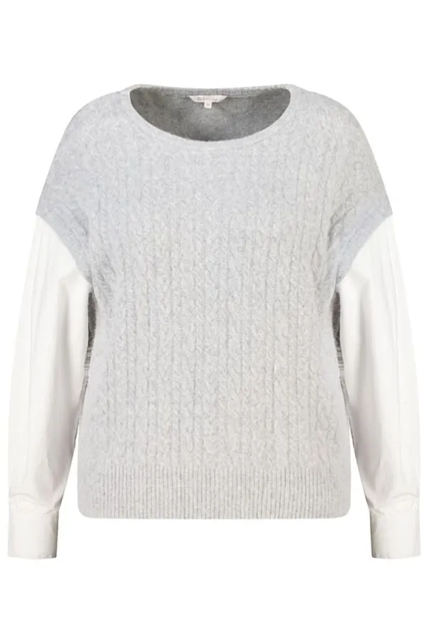 Pull avec manches de blouse contrastantes
