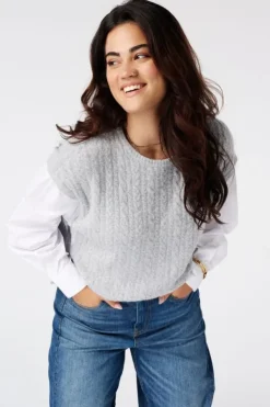 Pull avec manches de blouse contrastantes