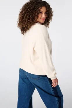 Pull à col en V avec dentelle