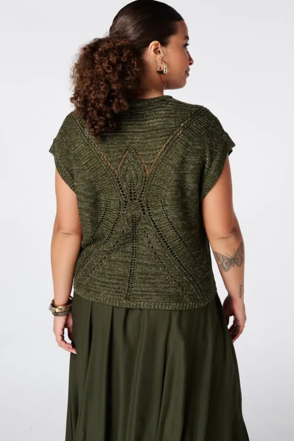 Pull en crochet à manches courtes