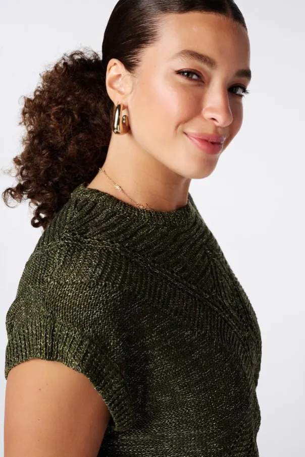 Pull en crochet à manches courtes