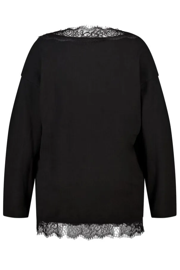 Pull en maille fine avec dentelle