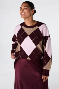 Pull à motif à carreaux