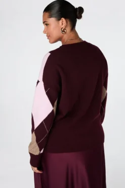 Pull à motif à carreaux