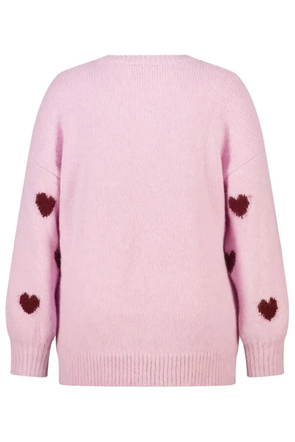Pull à motif cœurs