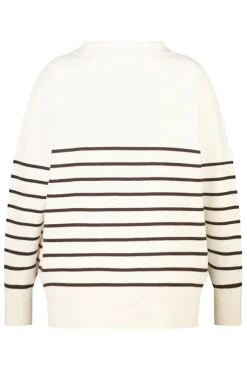 Pull rayé à col en V