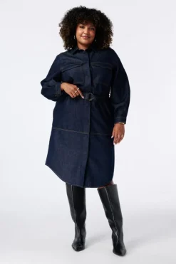 Robe en denim avec ceinture