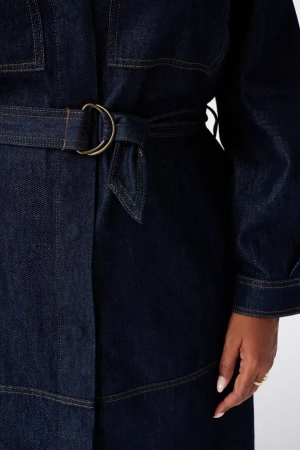 Robe en denim avec ceinture