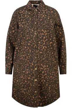Robe en jean à imprimé animal