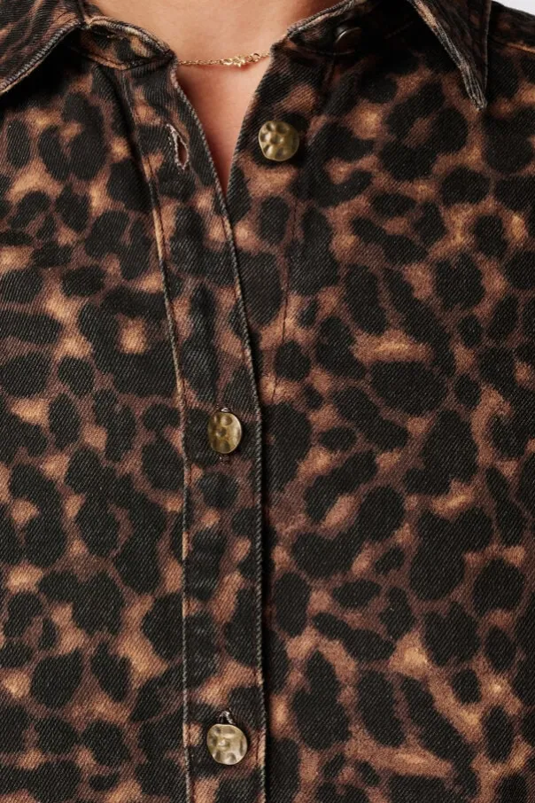Robe en jean à imprimé animal