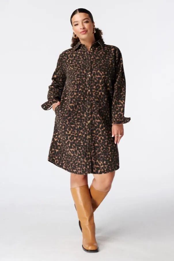 Robe en jean à imprimé animal