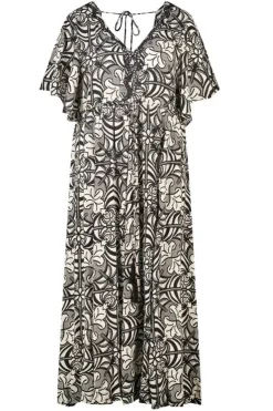 Robe maxi à manches papillon