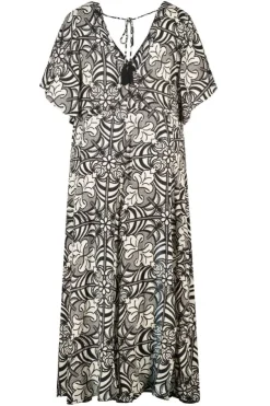 Robe maxi à manches papillon