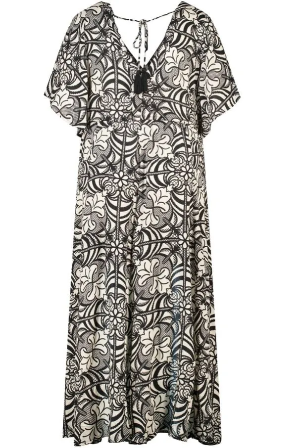 Robe maxi à manches papillon